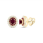 14K Yellow Gold Ruby Earrings for Everyday Wear with Fine Detail - Splendid Jewellery