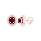14K Rose Gold Ruby Earrings for Everyday Wear Gift Edition - Splendid Jewellery