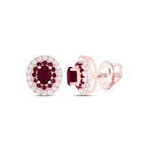 Load image into Gallery viewer, 14K Rose Gold Ruby Earrings for Everyday Wear Gift Edition - Splendid Jewellery