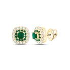 14K Yellow Gold Gift - Ready Emerald Earrings with Natural Sparkle - Splendid Jewellery