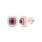 14K Rose Gold Elegant Stud Earrings with Ruby Gift Edition - Splendid Jewellery