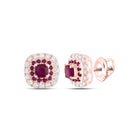 14K Rose Gold Elegant Stud Earrings with Ruby Gift Edition - Splendid Jewellery