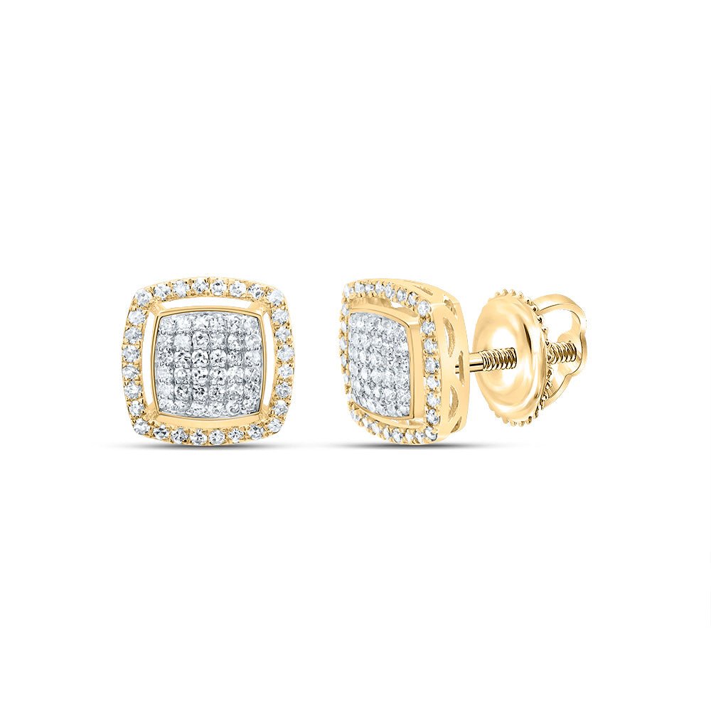 10K Yellow Gold Elegant Earrings with Diamond with Fine Detail - Splendid Jewellery