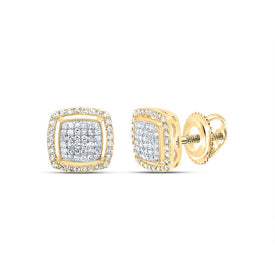 10K Yellow Gold Elegant Earrings with Diamond with Fine Detail - Splendid Jewellery