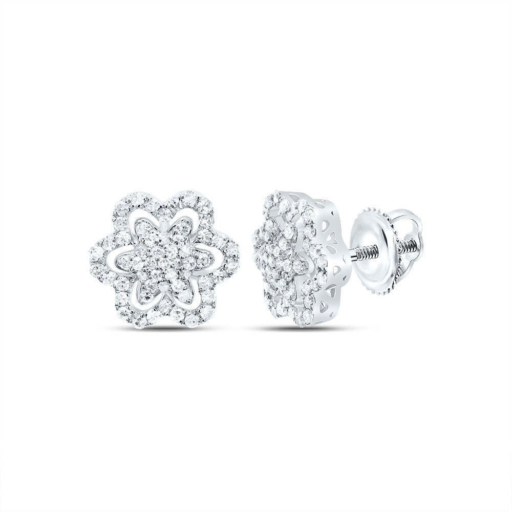 10K White Gold Diamond Earrings for Everyday Wear with Fine Detail - Splendid Jewellery
