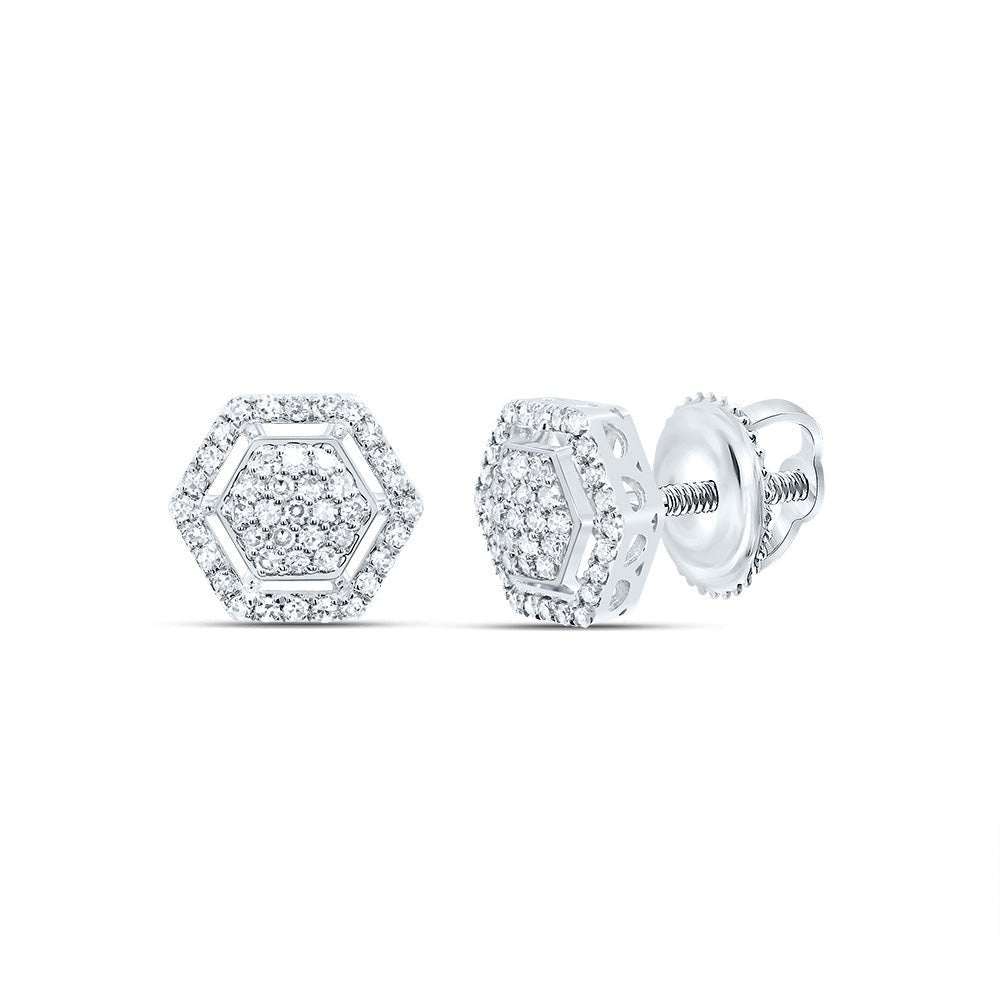 10K White Gold Diamond Stud Earrings 1/3 Cttw Gift Edition - Splendid Jewellery