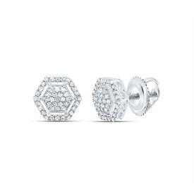 10K White Gold Diamond Stud Earrings 1/3 Cttw Gift Edition - Splendid Jewellery