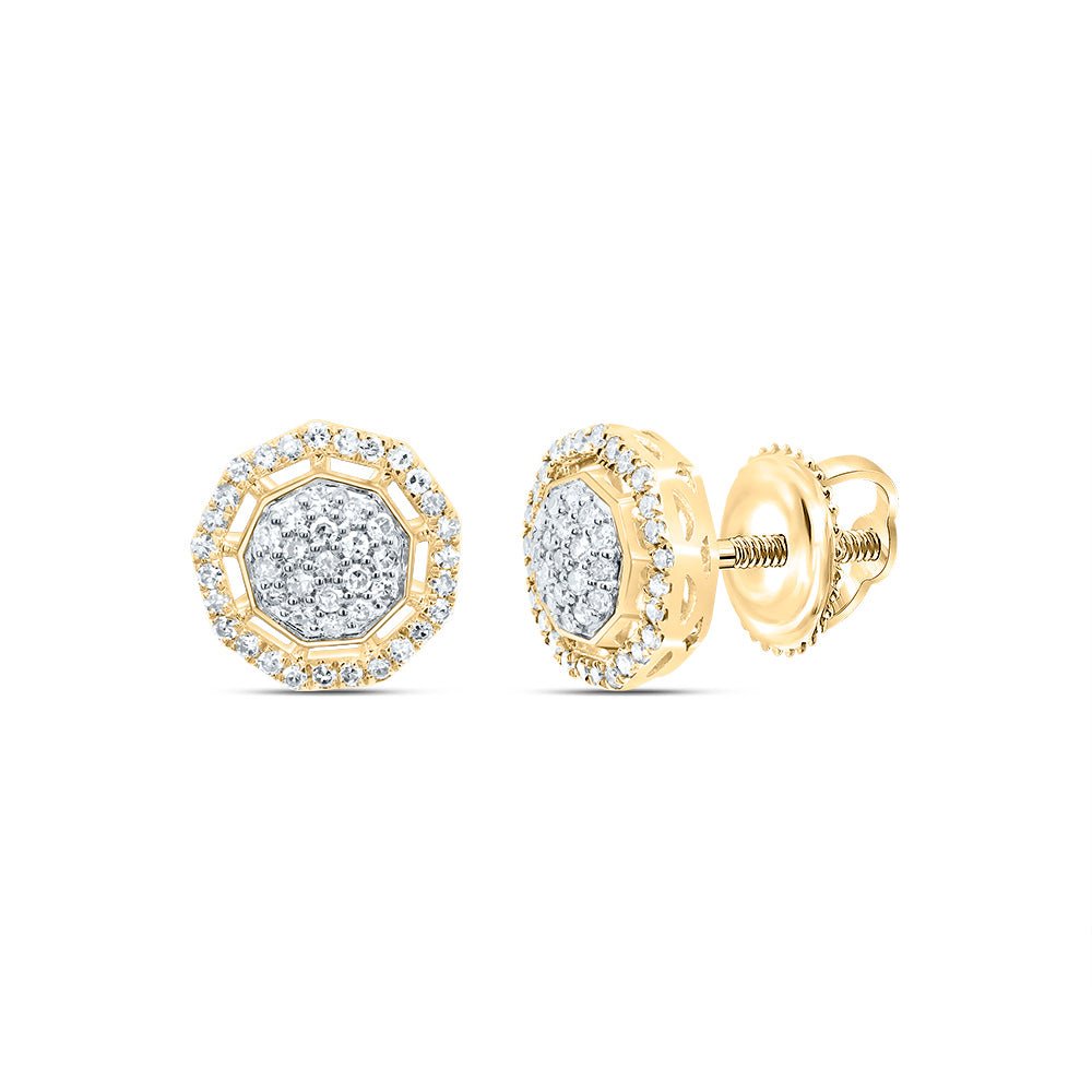 10K Yellow Gold Elegant Stud Earrings with Diamond Gift Edition - Splendid Jewellery