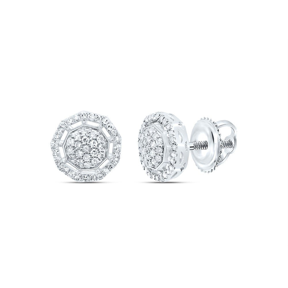 10K White Gold Luxury Diamond Stud Earrings with Fine Detail - Splendid Jewellery