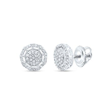 Load image into Gallery viewer, 10K White Gold Luxury Diamond Stud Earrings with Fine Detail - Splendid Jewellery