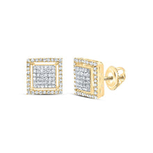 Load image into Gallery viewer, 10K Yellow Gold Modern Diamond Earrings with Fine Detail - Splendid Jewellery