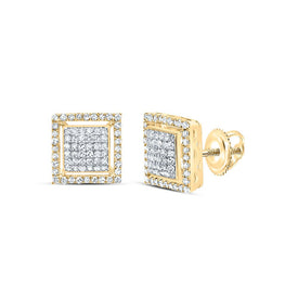 10K Yellow Gold Modern Diamond Earrings with Fine Detail - Splendid Jewellery