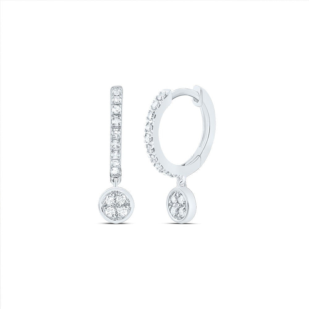 10K White Gold Diamond Earrings with Elegant Styling - Splendid Jewellery