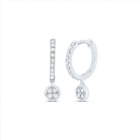 10K White Gold Diamond Earrings with Elegant Styling - Splendid Jewellery