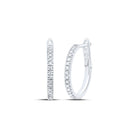 10K White Gold Elegant Hoop Earrings with Diamond - Splendid Jewellery