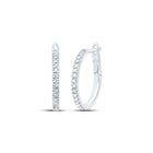 10K White Gold Elegant Hoop Earrings with Diamond - Splendid Jewellery