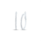 10K White Gold Diamond Hoop Earrings 1/6 Cttw - Splendid Jewellery