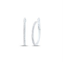 Load image into Gallery viewer, 10K White Gold Diamond Hoop Earrings 1/6 Cttw - Splendid Jewellery