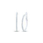 10K White Gold Diamond Hoop Earrings 1/6 Cttw - Splendid Jewellery
