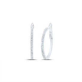 10K White Gold Diamond Hoop Earrings 1/6 Cttw - Splendid Jewellery