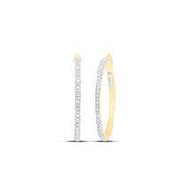 Load image into Gallery viewer, 10K Yellow Gold Diamond Hoop Earrings - Splendid Jewellery