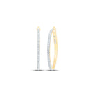 10K Yellow Gold Diamond Hoop Earrings - Splendid Jewellery