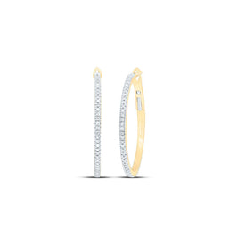10K Yellow Gold Diamond Hoop Earrings - Splendid Jewellery