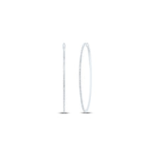 Load image into Gallery viewer, 10K White Gold Elegant Hoop Earrings with Diamond Gift Edition - Splendid Jewellery