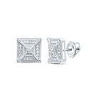 Sterling Silver Luxury Diamond Stud Earrings with Elegant Styling - Splendid Jewellery