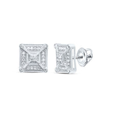 Load image into Gallery viewer, Sterling Silver Luxury Diamond Stud Earrings with Elegant Styling - Splendid Jewellery
