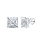 Sterling Silver Luxury Diamond Stud Earrings with Elegant Styling - Splendid Jewellery