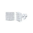 Sterling Silver Diamond Stud Earrings with Elegant Styling - Splendid Jewellery