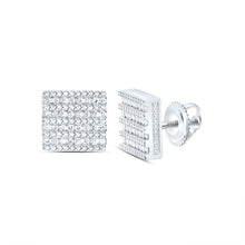 Load image into Gallery viewer, Sterling Silver Diamond Stud Earrings with Elegant Styling - Splendid Jewellery