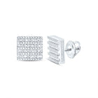 Sterling Silver Diamond Stud Earrings with Elegant Styling - Splendid Jewellery