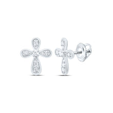 Load image into Gallery viewer, Sterling Silver Diamond Stud Earrings 1/10 Cttw - Splendid Jewellery