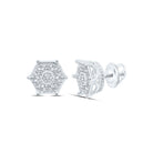 Diamond Earrings in Sterling Silver with Elegant Styling - Splendid Jewellery