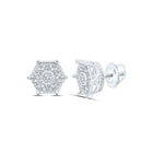 Diamond Earrings in Sterling Silver with Elegant Styling - Splendid Jewellery