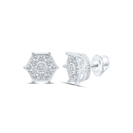 Diamond Earrings in Sterling Silver with Elegant Styling - Splendid Jewellery