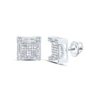 Diamond Stud Earrings in Sterling Silver with Elegant Styling - Splendid Jewellery
