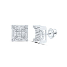 Load image into Gallery viewer, Diamond Stud Earrings in Sterling Silver with Elegant Styling - Splendid Jewellery