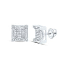 Diamond Stud Earrings in Sterling Silver with Elegant Styling - Splendid Jewellery
