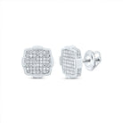 Cushion Diamond Earrings in Sterling Silver - Splendid Jewellery