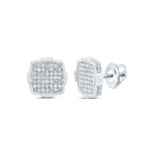 Cushion Diamond Earrings in Sterling Silver - Splendid Jewellery