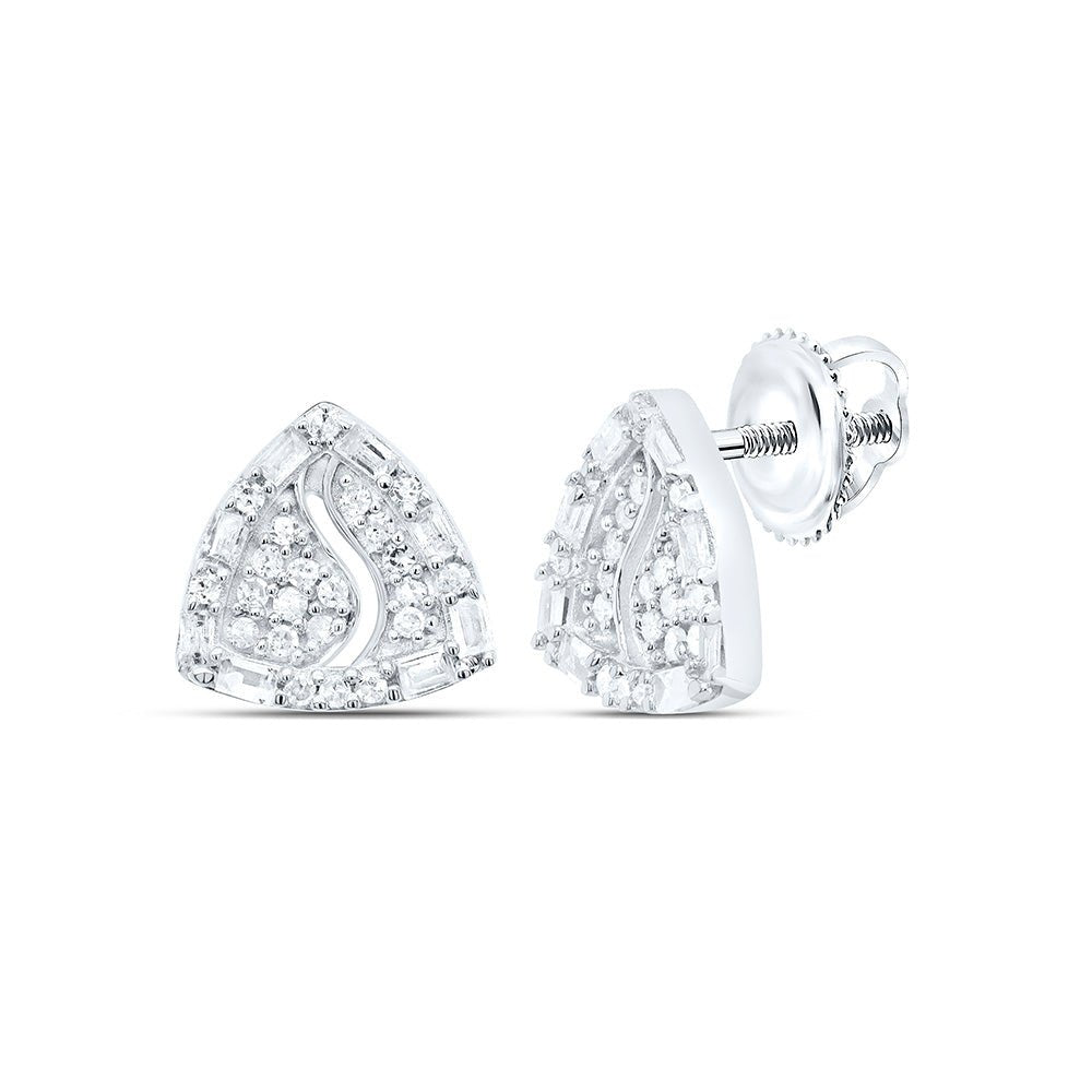 Sterling Silver Diamond Stud Earrings 1/4 Cttw Gift Edition - Splendid Jewellery