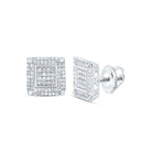Sterling Silver Elegant Stud Earrings with Diamond with Fine Detail - Splendid Jewellery