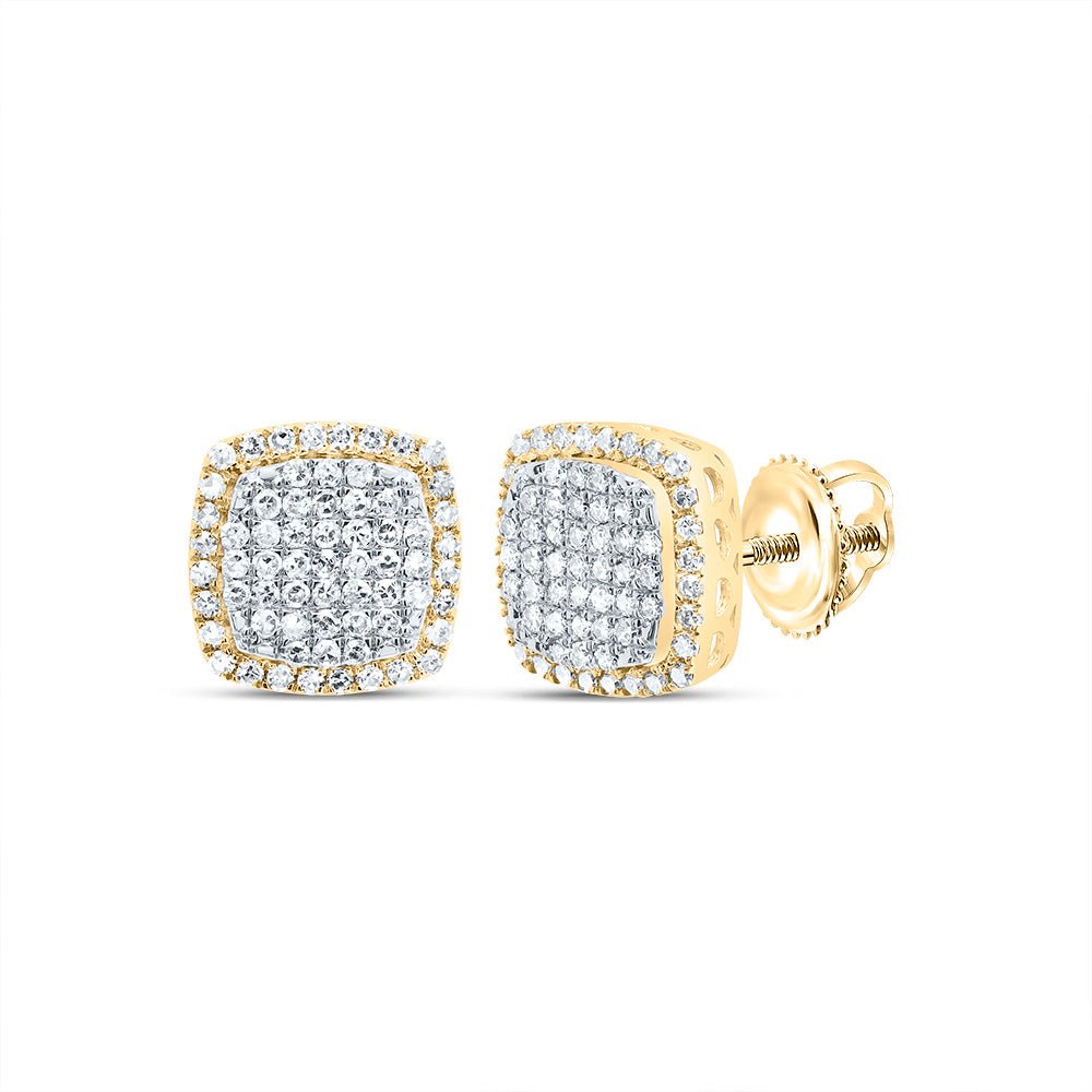 Cushion Diamond Earrings in 10K Yellow Gold Gift Edition - Splendid Jewellery