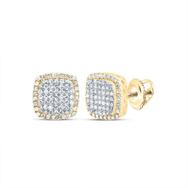Cushion Diamond Earrings in 10K Yellow Gold Gift Edition - Splendid Jewellery