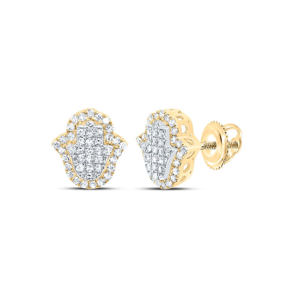 10K Yellow Gold Modern Diamond Earrings with Elegant Styling - Splendid Jewellery