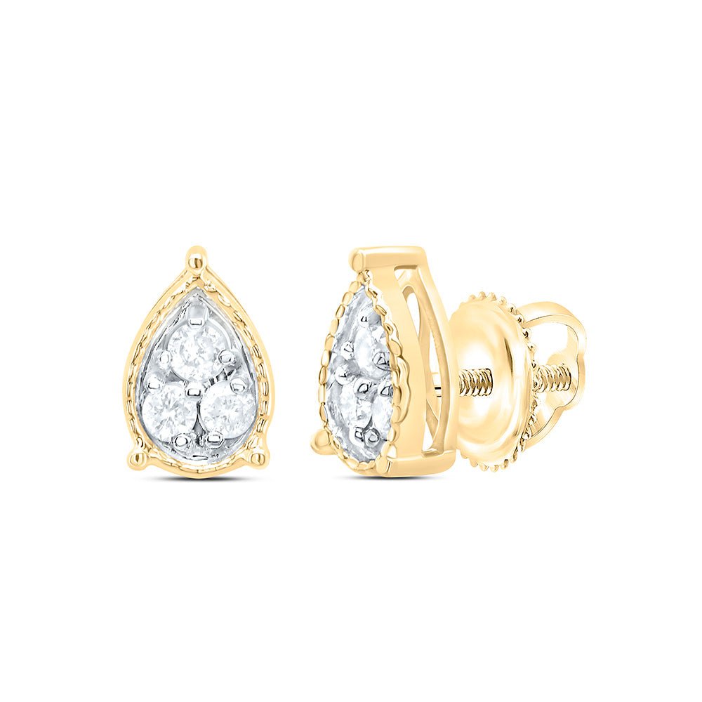 10K Yellow Gold Modern Diamond Earrings Gift Edition - Splendid Jewellery