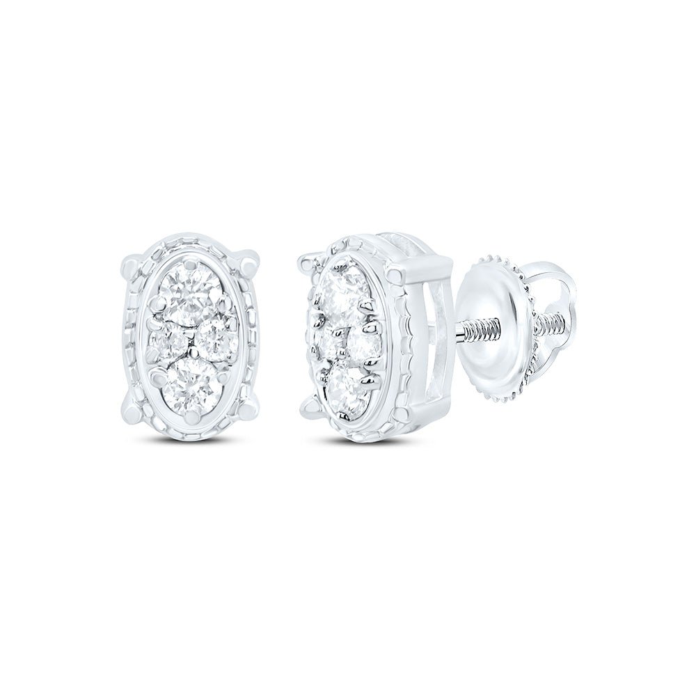 10K White Gold Luxury Diamond Stud Earrings with Elegant Styling - Splendid Jewellery